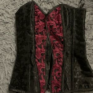 Black and red corset